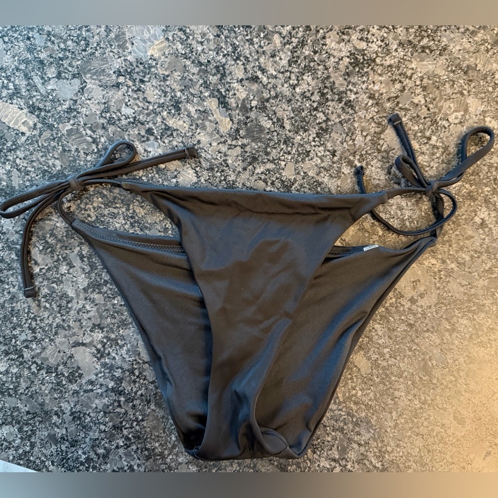 Victoria's Secret Black Tie-Side Bikini Bottom